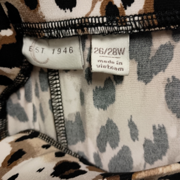 "C"est 1946 animal print wide leg pants sz26/28 - Picture 4 of 5